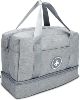 Intirilife Waterdichte reistas in GREY - Ruime textieltas van waterafstotende Oxford stof, perfect voor uitstapjes, vakanties, reizen en nog veel meer. — thumbnail 1