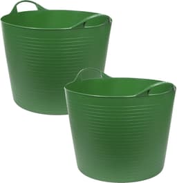 2x benson flexibele kuip - groen - 45 liter - 37 x 45 cm - emmer - wasmand — thumbnail 1