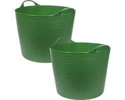 2x benson flexibele kuip - groen - 45 liter - 37 x 45 cm - emmer - wasmand