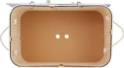 2x wasmand 2 vakken - bamboe wasbox wit - 95 liter - opvouwbaar - met deksel — thumbnail 2