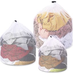 Set van 3 Wasnetjes voor Delicate Kleding, Machinewasbare Trekkoord Tas voor Sokken, Ondergoed en Broeken (30x40cm, 40x50cm, 50x60cm) — thumbnail 1