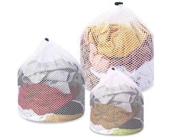Set van 3 Wasnetjes voor Delicate Kleding, Machinewasbare Trekkoord Tas voor Sokken, Ondergoed en Broeken (30x40cm, 40x50cm, 50x60cm)