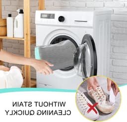 Herbruikbare schoenwaszakken voor wasmachine, 2 stuks, met rits, ideaal voor sneakers en sportschoenen, grijs, eenvoudig in gebruik — thumbnail 2