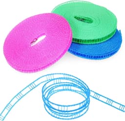 Kledinglijn Set - Reis Waslijn - Buiten Drogen - Sterk Nylon Materiaal - 3 Rollen - As Shown — thumbnail 1