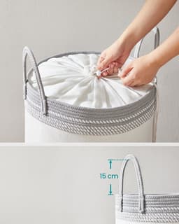 SONGMICS - Wasmand - Wassorteerder - Handgrepen - Dekens en Kledingopslag - Slaapkamer en Wasruimte — thumbnail 4