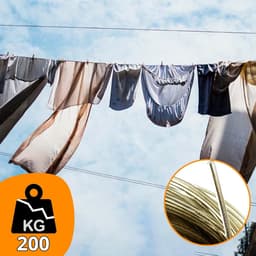Waslijn Koord - Kabel Messing - Buiten Ophangen - Hoge Belasting - 20 Meter - Wit — thumbnail 3