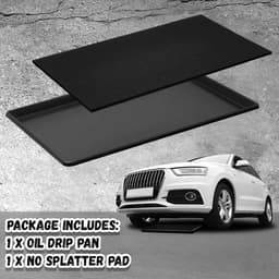 Uiifan 1 Set 35 x 24 x 1.4 Inch Olie Afvoer Druppelpan voor Auto met Vierkant Geen Splatter Pad Olie Druppelbak Olie Verversingsmat voor Onder Auto Transmissie Garage Automotive Oprit om de vloer — thumbnail 2