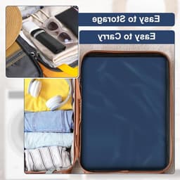 Dailygoods - 4 stuks waszakken, opvouwbare reistas voor vuile kleding, herbruikbare en waterdichte natte tassen met ritsen voor zwemmen, yoga, training, reizen familievakantie (blauw en zwart) — thumbnail 4