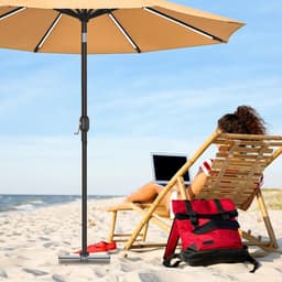 Parasol grondanker voor patio, schroef in de grond houder, 42 cm aardspike basis voor parasol met 3-5 cm paal, ideaal voor strand en tuin. — thumbnail 4