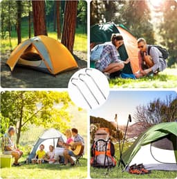 Set van 10 Tentpinnen van 18 cm, Sterke Aluminium Haringen voor Tentbevestiging, Tuinieren, Kamperen en Sportnetten — thumbnail 3