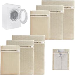 Set van 6 Premium Katoenen Waszakken met Rits, Microplastic Vrij, Ideaal voor Wasmachine en Reizen, Perfect voor Vuile Was en Organisatie — thumbnail 1