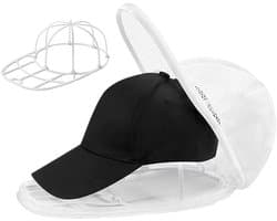 Wasset voor baseballcaps: 1 x beschermende mesh tas + 1 x opvouwbare standaard, ideaal voor wassen in wasmachine en vaatwasser, voorkomt vervorming en beschadiging.
