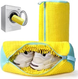 Duurzame Waszakken voor Schoenen - 2 Stuks, Geschikt voor Wasmachine, 360 Graden Reiniging, Ideaal voor Sportschoenen en Tennisschoenen, Geel — thumbnail 1