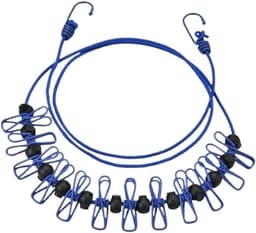 Waslijn Clips - Draagbare Lijn - Kleding Drogen - Winddicht Ontwerp - 3.7 Meter - Blauw — thumbnail 1