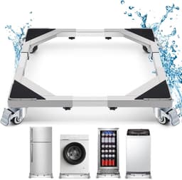 MTTProducts - Wasmachine voet - met 4 wieltjes - Verstelbaar 50-70cm - Ondersteunt tot 300kg - Trolley voor wasmachine en koelkast — thumbnail 1