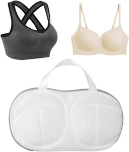 Waszak voor lingerie en ondergoed - 2-pack netwaszakken met draaghandvat voor de wasmachine, anti-deformatie en bescherming voor beha's en kleding — thumbnail 5