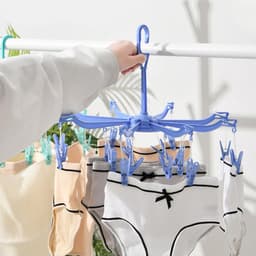 Dailygoods- Wasdroger 2 Stuks - Opvouwbare Ondergoedhanger - 360° Draaibaar - 16 Clips - Geschikt voor Sokken/Handdoeken - Materiaal PP, 40,5 x 33 cm - Droogrek — thumbnail 4