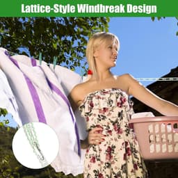 Waslijn 2 stuks - Droglijn Outdoor - Kleding Drogen - Rooster Scheidingswand - 16 meter - Roze Groen — thumbnail 2