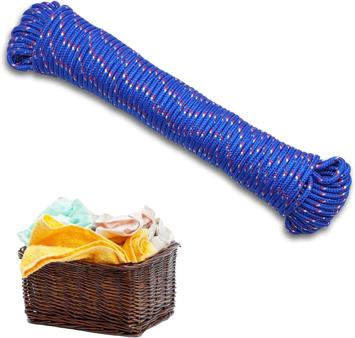 Gekleurde waslijn - Sterk touw - Was ophangen - Vuilafstotend - 20 meter - Blauw — afbeelding 1