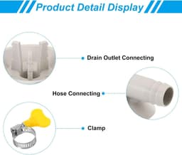 Afvoerslang Connector - Slangaansluiting Condens - Airco Onderhoud - Universele Pasvorm - 25 Mm Diameter - Wit — thumbnail 3