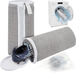 Herbruikbare waszakken set van 2 voor wasmachine en droger, ideaal voor sneakers, sokken en lingerie (Donkergrijs) — thumbnail 1