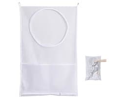 Zeynomax - Wasmand ophangen - Waszak deur - Waszak organizer voor slaapkamer badkamer - Wit - Opbergzak - Ruimtebesparend - Geschikt voor vuile was ..