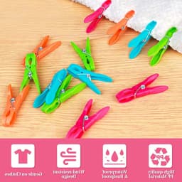 Set van 60 Sterke Kledingknijpers zonder Print met Stabiele Buitenring - Antislip Kledingknijpers voor Waslijn of Droogrek, Ideaal voor Binnen en Buiten — thumbnail 2