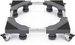 MTTProducts - Wasmachine standaard - Verstelbare wasmachinebasis - Met 4 wielen - Grijs - Ondersteunt 300 kg - Ideaal voor zware apparatuur - Ruimtebes... — thumbnail 1