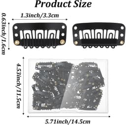 Dailygoods- Pruikclips 50 stuks - U-vormige Metalen Clips - Haarverlengingen - Siliconen Bescherming - Koolstofstaal - 3,3 x 1,6 cm - Haarklemmen — thumbnail 5