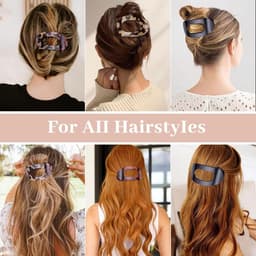 Platte haarspelden - Klaauwspelden - Haar stylen - Antislip grip - 3 stuks - Zwart — thumbnail 4