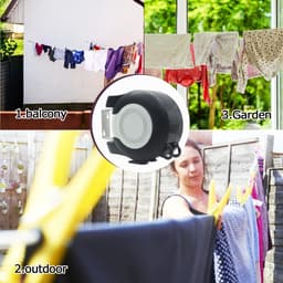Verstelbare waslijn van 30 meter - Stevige en duurzame wasdroger voor binnen en buiten - Handig en ruimtebesparend — thumbnail 2