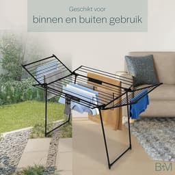 Inklapbaar droogrek met wasmand en knijpers - 25 meter drooglengte - Zwart — thumbnail 4