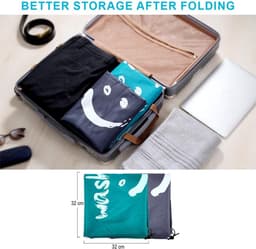 NTH products- Waszak Set van 2 - Opvouwbare Waszakken - 61 x 91 cm - Grijze/Bluwe Waszak - Hoogwaardige Oxford Stof - Met Trekkoord - Wasmand — thumbnail 2