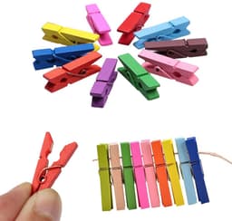 Byshayne- Wasknijpers 50 Stuks - Houten Wasknijpers - Kleine Wasknijpers - Mini Wasknijpers - Fotoclips - Jute Koord 10m - Fotoknijpers — thumbnail 4