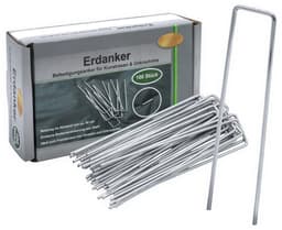 Byshayne- Grondankers 100 stuks - Metalen bevestigingsankers - 15 cm x 3 cm - Stalen grondankers - Voor kunstgras/onweeddoek - Zilver — thumbnail 1