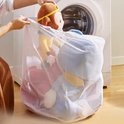Set van 2 Waszakken, Grote Opbergzakken voor Vuile Was met Trekkoord, Vouwbare Wasmand voor Thuis en Reizen, Ideaal voor Organisatie en Ruimtebesparing (1 stuk 30 cm x 40 cm, 1 stuk 60 cm x 80 cm) — thumbnail 3