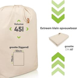 Set van 2 extra grote waszakken, 50x70 cm, slijtvast katoen — thumbnail 2