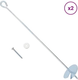 vidaXL - Aardanker - 2 - pcs - Zilverkleurig - Ø10 - x - 60 - cm - Gegalvaniseerd - Metaal — thumbnail 5
