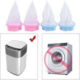 Store_9 - drijvende waslint - herbruikbare wasmachine pluizenvanger - blauw en roze - haarverwijderaar - filterzak - geschikt voor wasserij - 4 stuks — thumbnail 4
