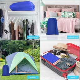 Set van 2 Vouwbare Waszakken 50x60cm met Trekkoord voor Kleding, Speelgoed en Reisgebruik — thumbnail 3