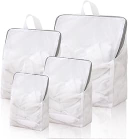 4 stuks - Waszakken - Netwaszakken voor wasmachine - Waszak met handvat - waszak - waszak voor wasgoed - waszak voor wasmachine - waszak voor delicate stoffen - reiswaszakken - wit - 30*20 cm, 40*30 cm, 50*40 cm, 60*50 cm — thumbnail 1