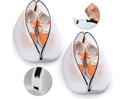 Wasnet voor Schoenen, 2 Stuks, Waszak met Rits voor Sneakers en Sokken, Ideaal voor de Wasmachine (38 x 21 x 23 cm)