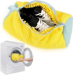 Waszak voor Kleding en Schoenen, Herbruikbare en Draagbare Polyester Tas met Rits, 39 x 19 cm, Geel, Perfect voor Was en Bescherming — thumbnail 1