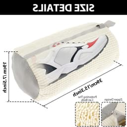 Allecto plus - Herbruikbare waszakken met ritssluiting voor de wasmachine - bescherming voor schoenen - set van 2 - wit — thumbnail 2
