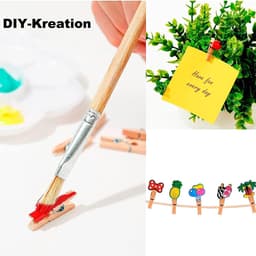 Dailygoods- Wasknijpers Houten - 160 Stuks - Kleine Clips 2.5/3/3.5cm - Jute Touw 10m - Spijkers - Creatieve Decoratie - Fotoclips — thumbnail 4
