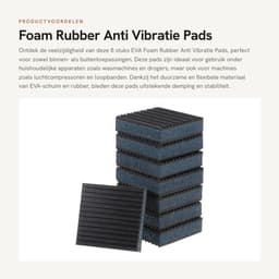 Dailygoods- Vibratiepads 8 Stuks - EVA Schuim/Rubber - Antislip - Geluidsisolatie - Schokabsorberend - Duurzaam - Voor Wasmachine en Droger — thumbnail 5