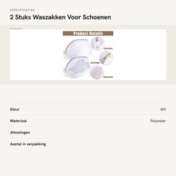 Dailygoods- Waszakken 2 Stuks - Waszakken voor Schoenen - Wasnet met Ritssluiting - Herbruikbaar - Polyester - 24x24x40cm - Schoenenwaszak — thumbnail 4