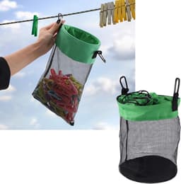 Wasknijper Tas - Opberger Organizer - Wassen Ophangen - Ademend Mesh Materiaal - 29x22x3 cm - Grijs — thumbnail 2