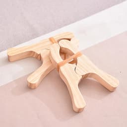 Houten Kledingclips - Wasspelden Set - Thuis Organiseren - Heavy Duty Ontwerp - 6 Stuks - Natuurlijk Hout — thumbnail 4