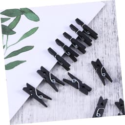 Houten Knijpers - Kleine Clips - Foto's Ophangen - Natuurlijk Hout - 200 Stuks - Zwart — thumbnail 2